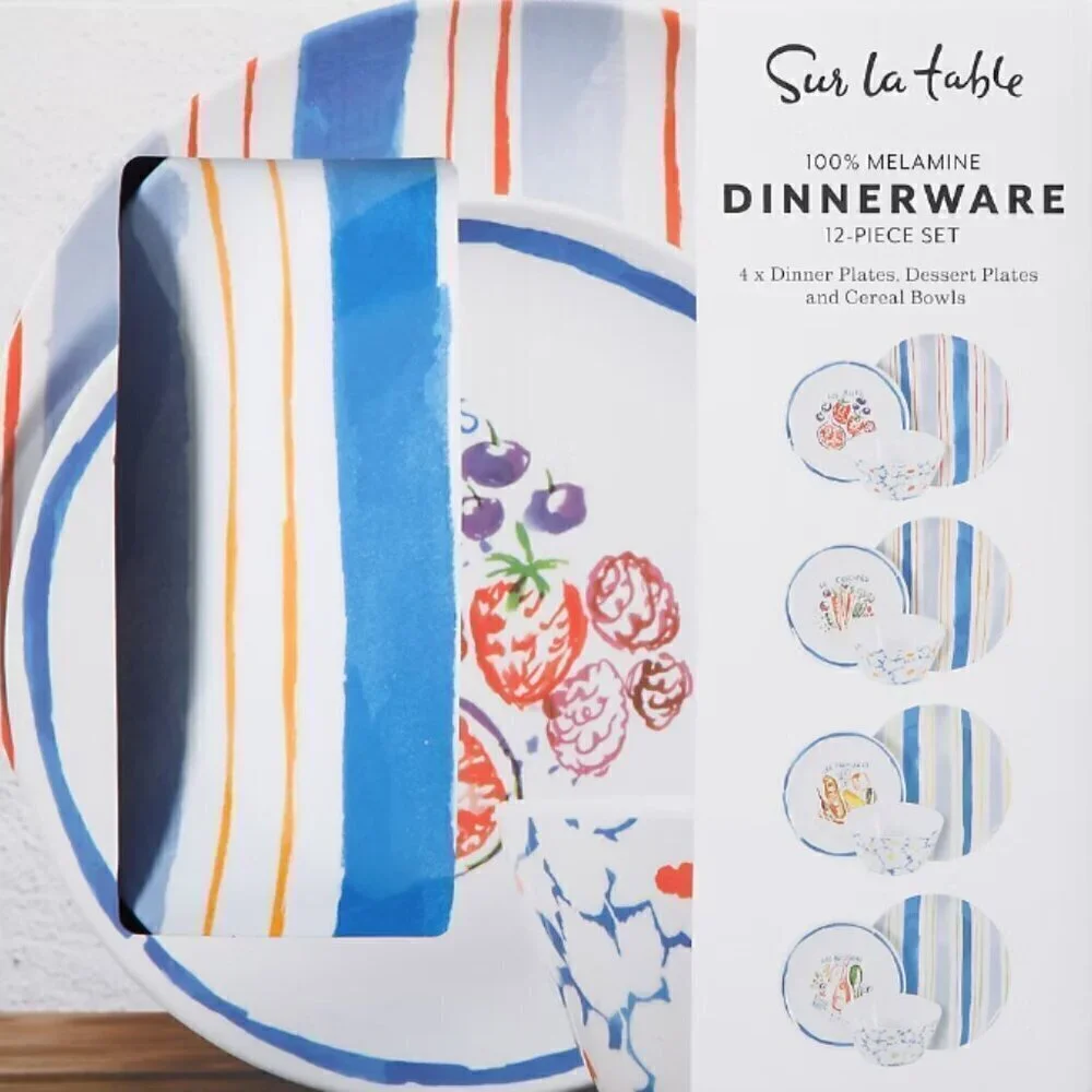 Sur La Table‎ 12-Pc. Melamine Dinnerware Set | NWT